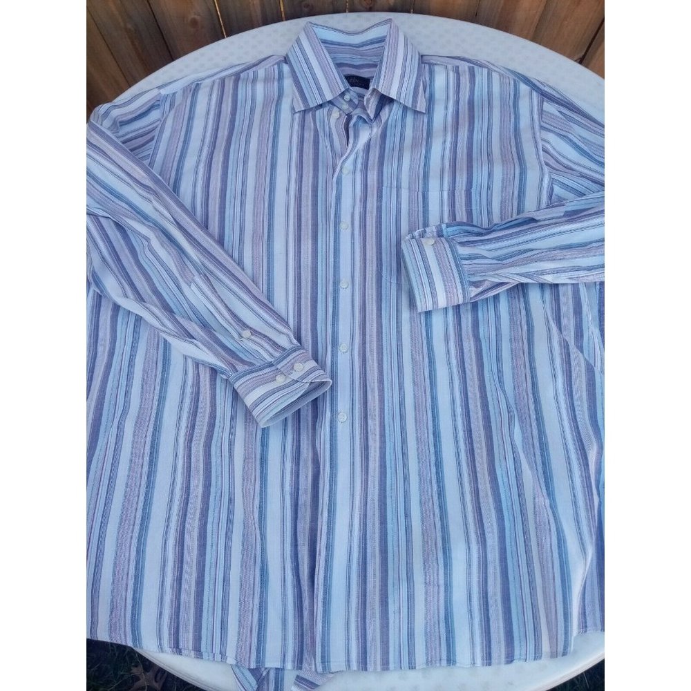 Rodin Italian Men’s Striped Button Down Large